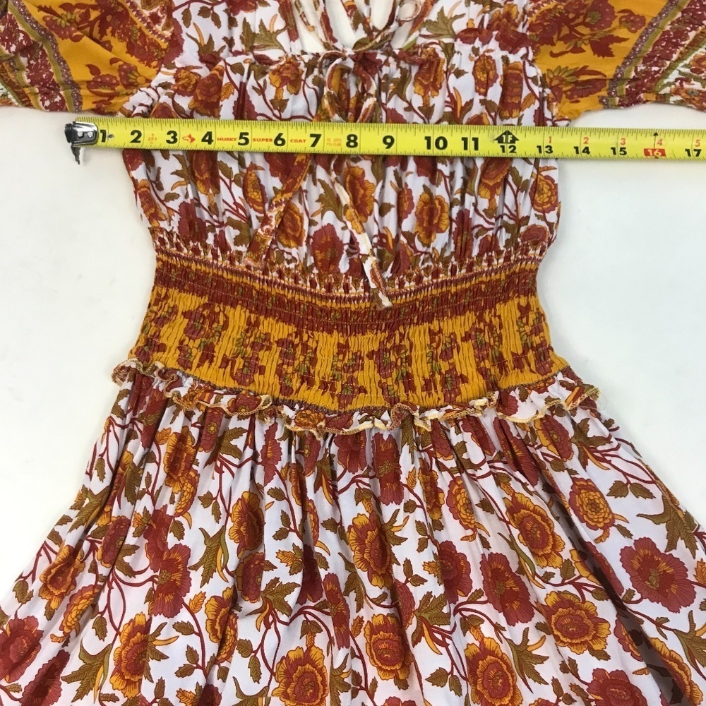 Boho Square neck floral retro summer dress Small - Picture 10 of 12